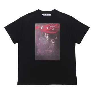 Off-white Pattern Arrow Printing Loose Fit Short Sleeve Black OMAA038S21JER0051001