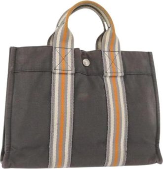 Herm&egrave;s Pre-owned Canvas Tote Bag - Dames - Vintage Shopper - Grijs - ONE Size - Vintage