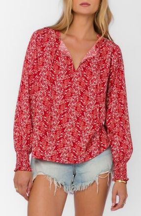 Velvet Heart Penny Split Neck Top in Saucy Red Floral at Nordstrom Rack, Size X-Small