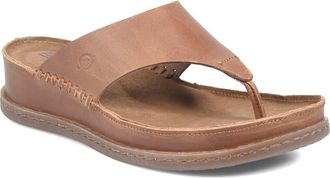 B&oslash;rn Edie Platform Flip Flop in Brown Leather at Nordstrom, Size 10