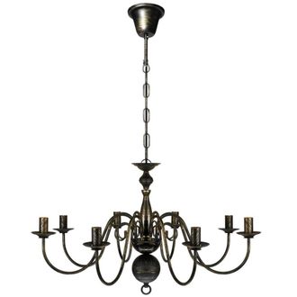 Berkfield Home Antique Black Metal Chandelier 8 x E14 Bulbs