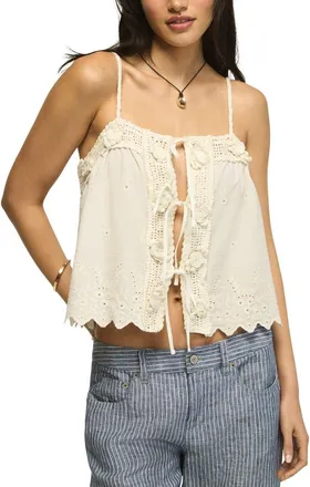 Lucky Brand Crochet Trim Camisole in Gardenia at Nordstrom, Size Xx-Large