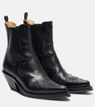 Gabriela Hearst Cassidy cow-print leather cowboy boots