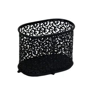 Vacchetti Vacchetti - Revistero Ovalado Rizos De Metal Negro Cm34x20h26