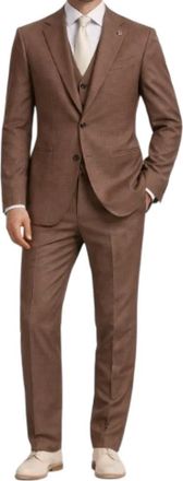 Bharnaba Abs-702.Moro Suit - Heren - Business pakken - Bruin - 3XL - Leer - Kostuums