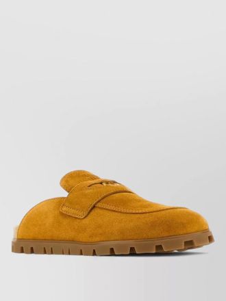 Miu Miu suede loafers round toe rubber sole