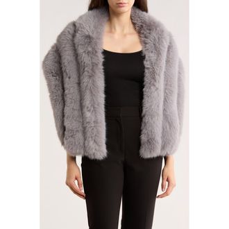 La Fiorentina Faux Fur Caplet in Grey at Nordstrom Rack