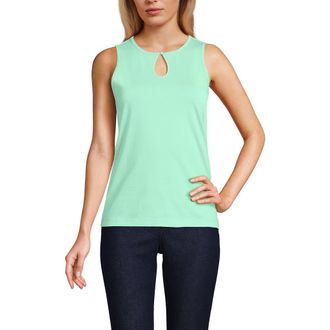 Lands End Supima Keyhole Tank in Frosted Mint at Nordstrom, Size X-Large P