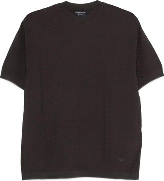 Emporio Armani T-shirt met chevron patroon en korte mouwen - Grijs