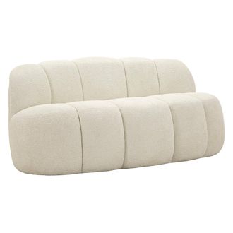 Dmora Sof&aacute; Fijo 2 Plazas Alchi, Asientos 2, Estructura De Madera Nobilitada, Altura Asiento 40 Cm, 82x58x147h Cm Blanco
