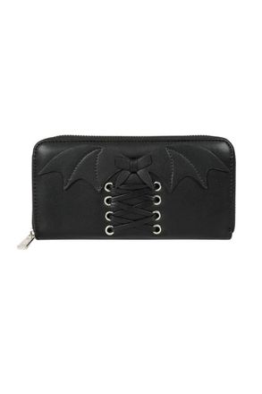 Banned Glamorama Purse - Gothic Black Wallet with Bat Wings & Corset Design