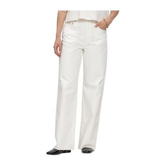 Calvin Klein Jeans, Dames, Wit, W26, Dames Jeans The Wide Leg Raw Hem