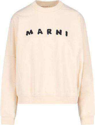 Marni Logo Crewneck Sweatshirt - Ivory