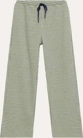 Marni Mini Check Jacquard Straight-Leg Pull-On Pants