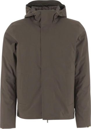 K-Way Nylon Bonded Jack Hoge Kraag Rits - Heren - Zomerjassen - Bruin - XL - Nylon - Jassen
