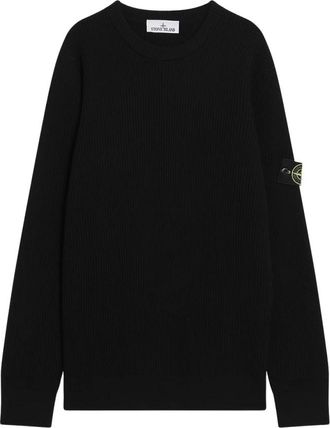 Stone Island Zwarte Sweater Maglia Girocollo - Heren - Ronde hals truien - Zwart - XL - Truien & Vesten