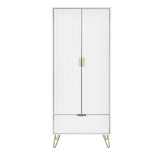 Julian Bowen Murano Wardrobe With 2 Doors & 1 Drawers - Matt White - Julian Bowen | TJ Hughes