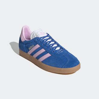 adidas Sneaker ADIDAS ORIGINALS GAZELLE, Damen, Gr. 38,5, blau (blau, orchid fusion, gum 3), Leder, Synthetik, Schuhe Sneaker