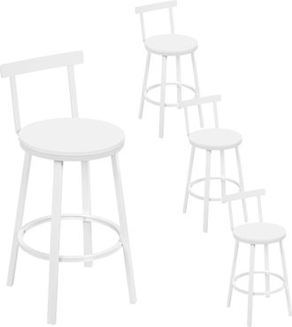 Woltu Woltu Sgabelli Cucina, Set Di 4, Sgabelli Da Bar, Sgabelli Alti Per Cucina Sala Da Pranzo Studio, Stile Industriale, Bianco