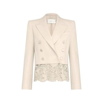 Zimmermann Valiant Lace Cropped Blazer