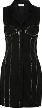 Off-white Bling crystal-embellished mini dress - women - Viscose/Wool - 38 - Black
