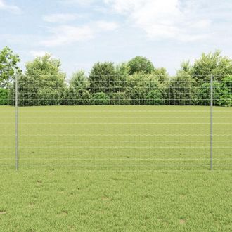 Berkfield Home Euro Fence with 10 U Posts Silver 1, 2x10 m Steel