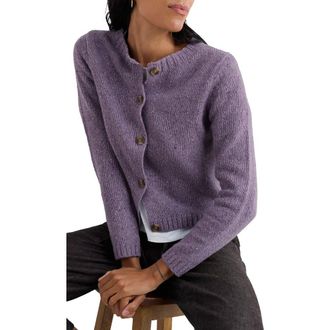 Seasalt Cornwall Dawson Pick Merino Wool Blend Cardigan in Grape Thistle at Nordstrom, Size 14 Us