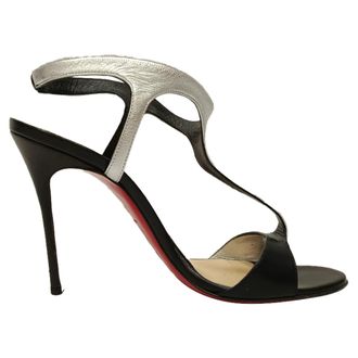 Christian Louboutin Pre-owned Womens Morphetina Ankle Strap Sandals in Black Leather - Size 37.5 EU/IT