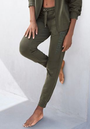 Bench Homewearhose BENCH. LOUNGEWEAR, Damen, Gr. 32/34, N-Gr, gr&uuml;n (dunkelgr&uuml;n), angeraute Sweatware, Obermaterial: 95% Baumwolle, 5% Elasthan, unifarben, H