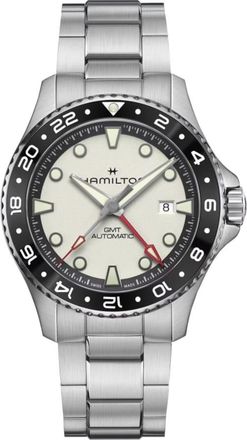 Hamilton Khaki Navy Scuba Auto GMT Silver Dial Stainless Steel Mens Watch H82555150