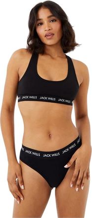Jack Wills Dibsdall katoenen jersey bralette voor dames (set van 2) (Zwart)