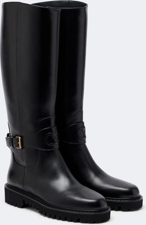 Valentino Garavani VLogo leather knee-high boots