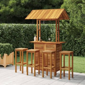 Berkfield Home 5 Piece Garden Bar Set Solid Wood Acacia in Brown