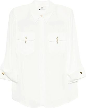 Elisabetta Franchi Mujer, Blusas y Camisas, Blanco, Talla: L