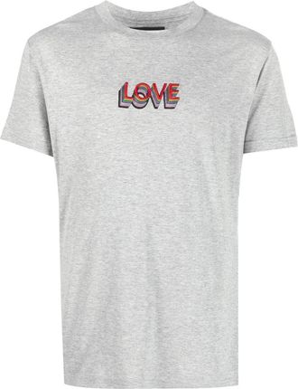 Viktor & Rolf Love-print cotton-blend T-shirt - men - Cotton/Rayon - S - Grey