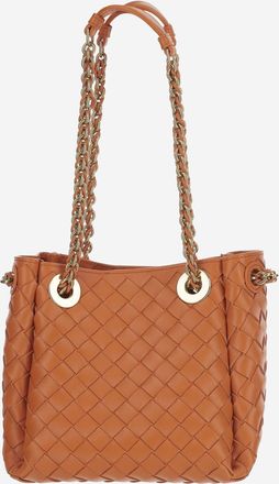 Bottega Veneta Womens Small Leather Parachute Bag Orange Lambskin Shoulder