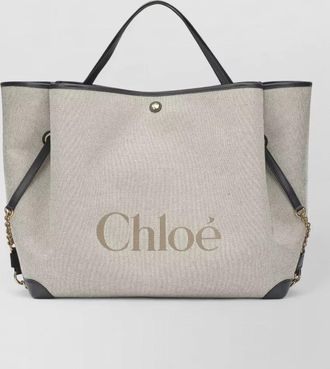 Chlo&eacute; large canvas tote bag