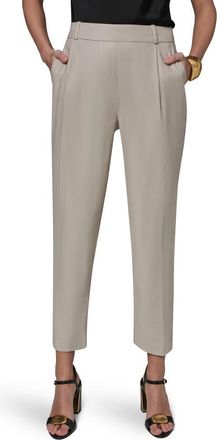 DKNY Linen Blend Straight Leg Ankle Pants in Tuscan Grey at Nordstrom, Size 12