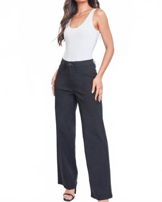 YMI Aarhus Hyper Stretch High Waisted Wide Leg Jeans In Black