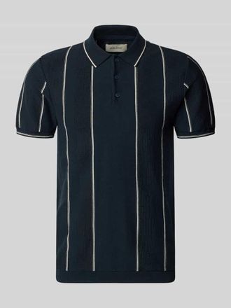 Blend Slim Fit Poloshirt mit Knopfleiste Modell AVEN in Marine, Gr&ouml;&szlig;e XXL