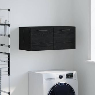 vidaXL Armadietto A Muro Rovere Nero 80 X 36.5 X 35 Cm - Vidaxl