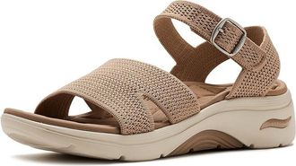 Skechers On-The-Go GO Walk Arch Fit 2.0 Sandals w/ Shiny Yarn Womens Sandals Tan : 10 B - Medium, Synthetic