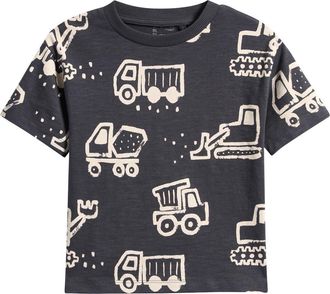 Next Kids Construction Cotton Graphic T-Shirt in Black at Nordstrom, Size 12-18M