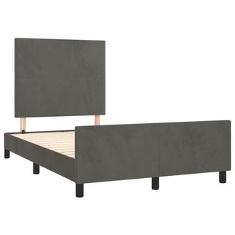 vidaXL Vidaxl - Estructura De Cama Sin Colch&oacute;n Terciopelo Gris Oscuro 120x190cm
