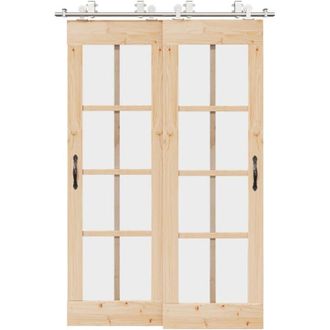 vidaXL Vidaxl - Kit De Herrajes Para Puerta Corredera 183 Cm Acero Plateado