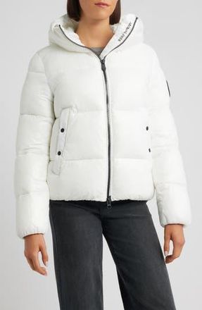 Save The Duck Biddy Water Repellent Hooded Puffer Jacket in Off White at Nordstrom Rack, Size 00(Xxs)