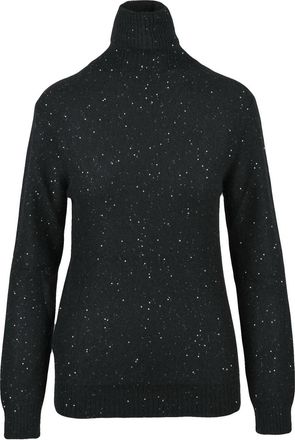 Fabiana Filippi Black Wool-Blend Sequin Turtleneck Sweater