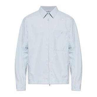 Stone Island Casual Shirts, male, Blue, Size: XL Shirt with pocket