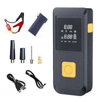 OEM Bomba Infladora De Neum&aacute;ticos Para Coche Con Arrancador De Bater&iacute;a Y Cargador Usb, 15000 Mah (negra)