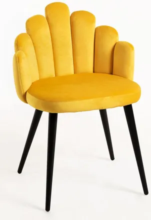 Regalos Miguel Regalos Miguel - Sillas Comedor - Silla Hand Terciopelo Patas Negras - Amarillo